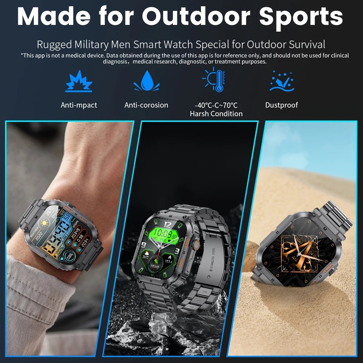 LIGE 1.96”Bluetooth Call Smart Watch Men 400mAh Waterproof Sport Fitness Tracker health monitor Smartwatch for Android IOS Phone