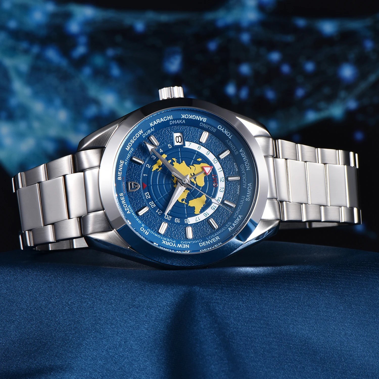 2024 New PAGANI DESIGN GMT Men's Watches NH34A Mechanical Watch For Men Automatic Wristwatch Luminous Dial Sapphire Reloj Hombre