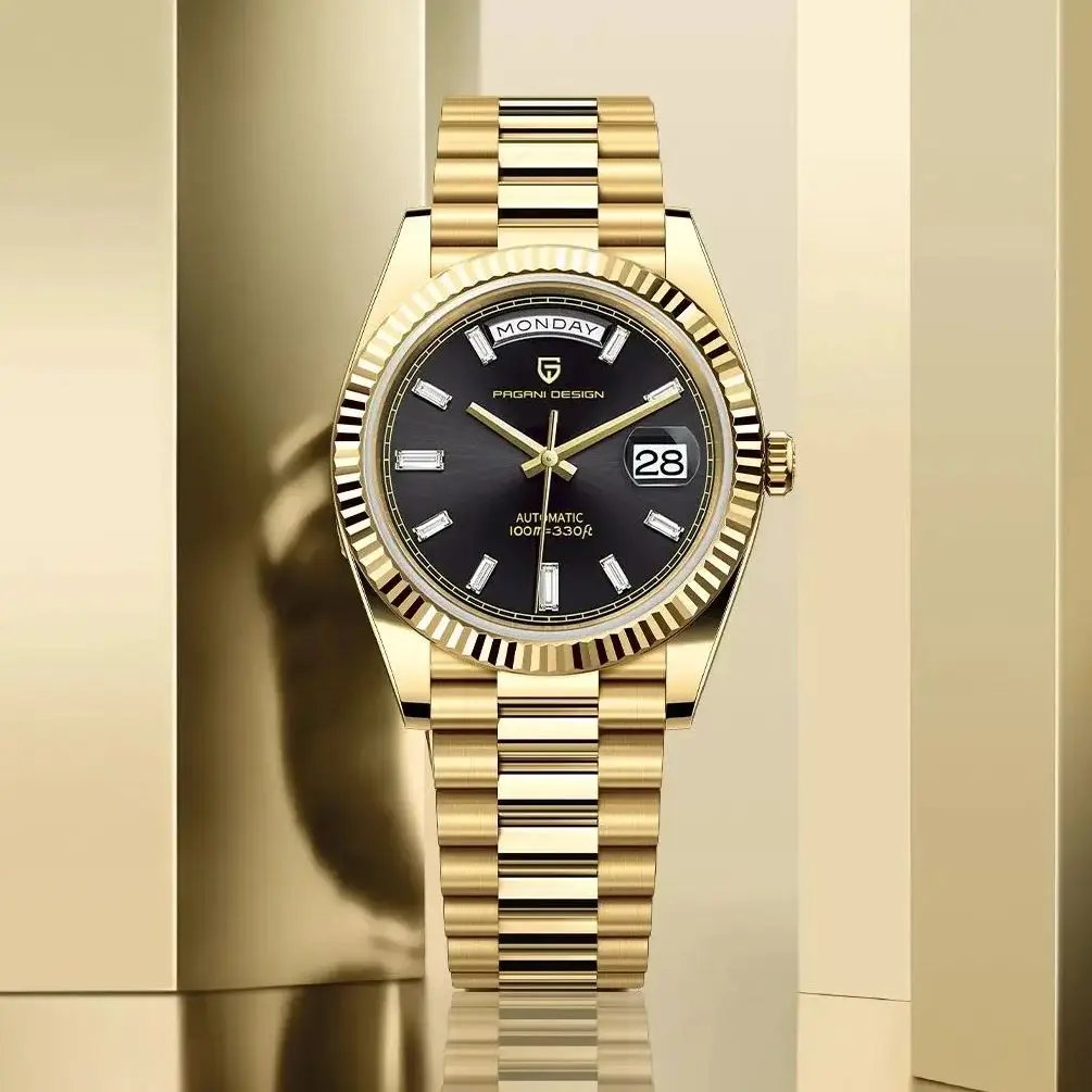 PAGANI DESIGN 2025 New Date Week 40MM Men's Watches Brand Luxury Gold Automatic Watch Men Waterproof Mechanical Wrist watch Men