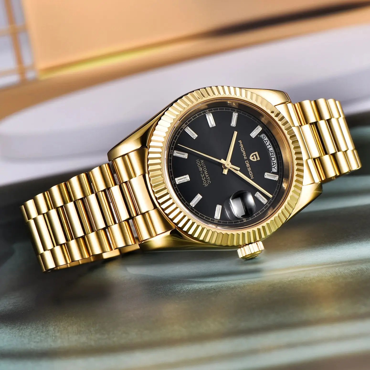 PAGANI DESIGN 2025 New Date Week 40MM Men's Watches Brand Luxury Gold Automatic Watch Men Waterproof Mechanical Wrist watch Men