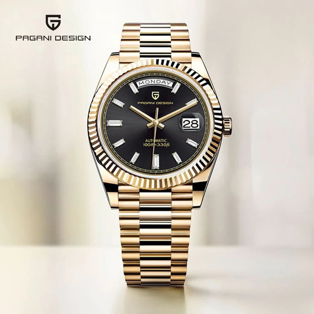2025 New PAGANI DESIGN DD36 Mens Mechanical Watches Gold Luxury Automatic Watch For Men AR Sapphire Mirror Waterproof Gift Clock