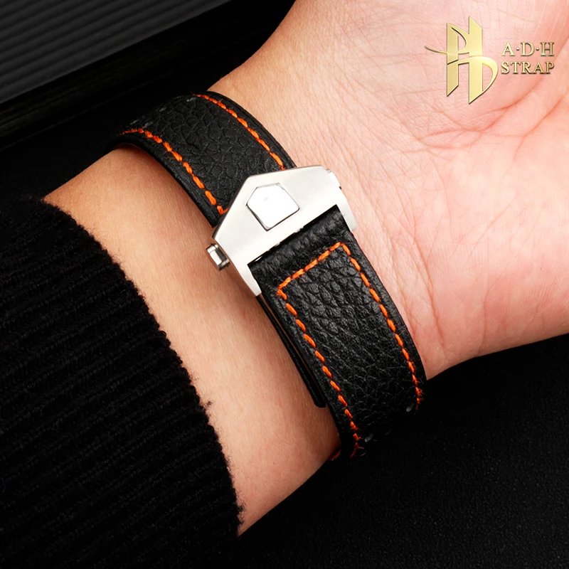 Men's Genuine Leather Watch with Accessories For Tag Heuer Monaco Watchband CAW211M 211P CAW211R 211T Strap 22mm Breathable Soft