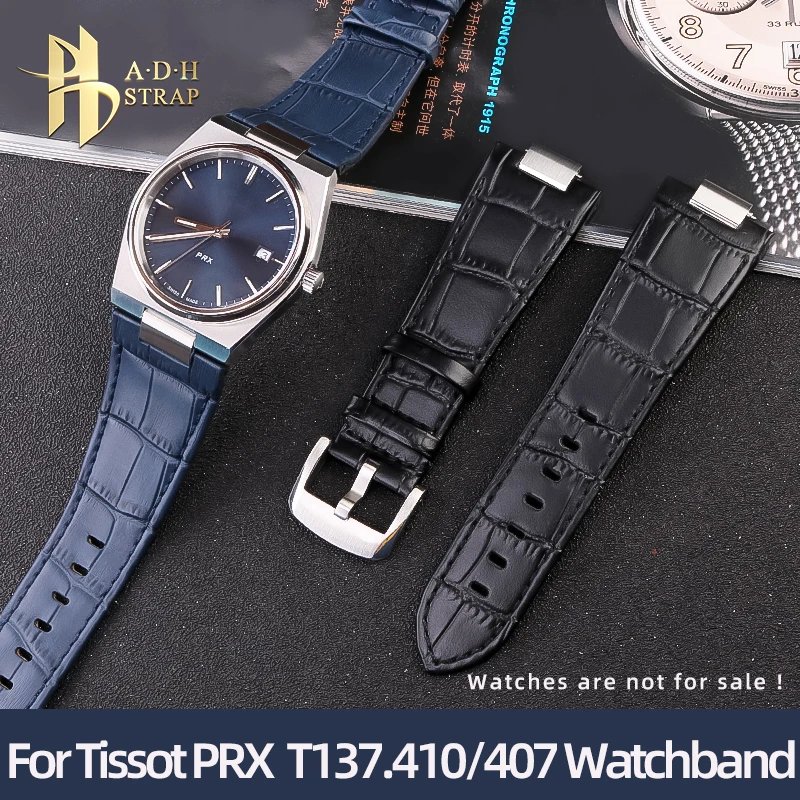 For Tissot 1853 PRX Series T137.410A T137407A Cow Leather Watch Strap T137 Accessories Waterproof Male Interface 12mm For Men