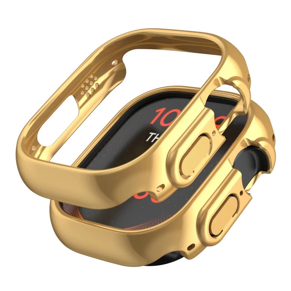 For Apple Watch 45mm 41mm 38mm 42mm 40mm 44mm Plated Skeleton Cover Hard PC Bumper Case Frame for iWatch SE 8 7 6 5 4 3 2 1 Case