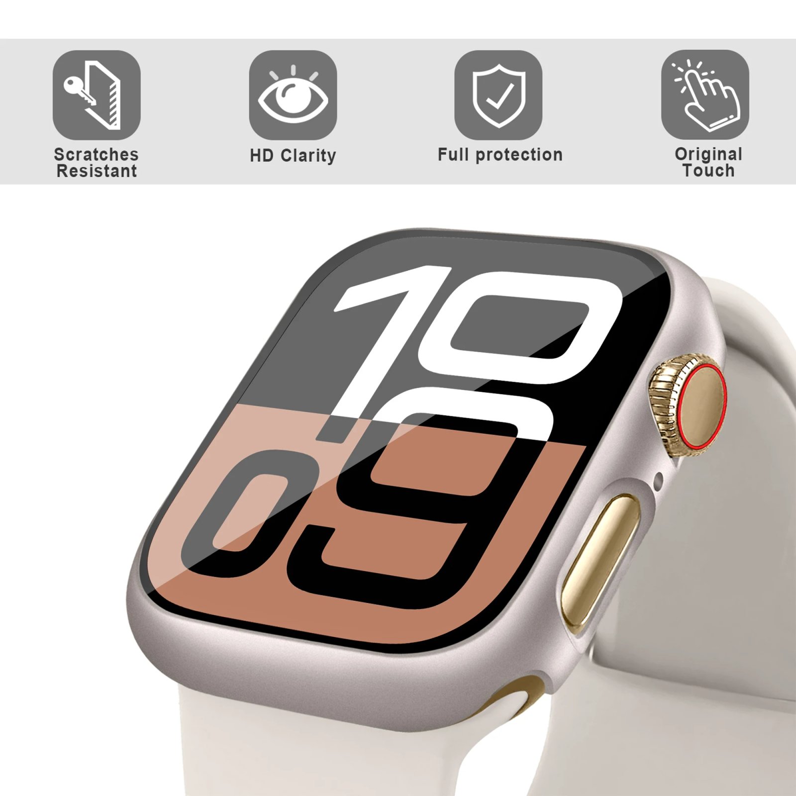 Glass+Cover For Apple Watch case 46mm 44mm 40mm 45mm 41mm 42mm 38mm Screen Protector iwatch series 10 9 8 7 6 5 3 SE Accessories