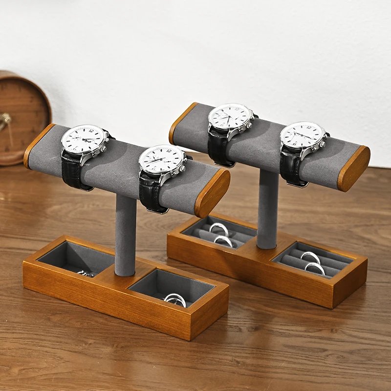 Oirlv Wooden Jewelry Organizer Watch Display Stand Necklace Bracelet Rings Storage Rack Jewelry T-bar Holder Showcase Props Oirlv Wooden Jewelry Organizer Watch Display Stand Necklace Bracelet Rings Storage Rack Jewelry T-bar Holder Showcase Props