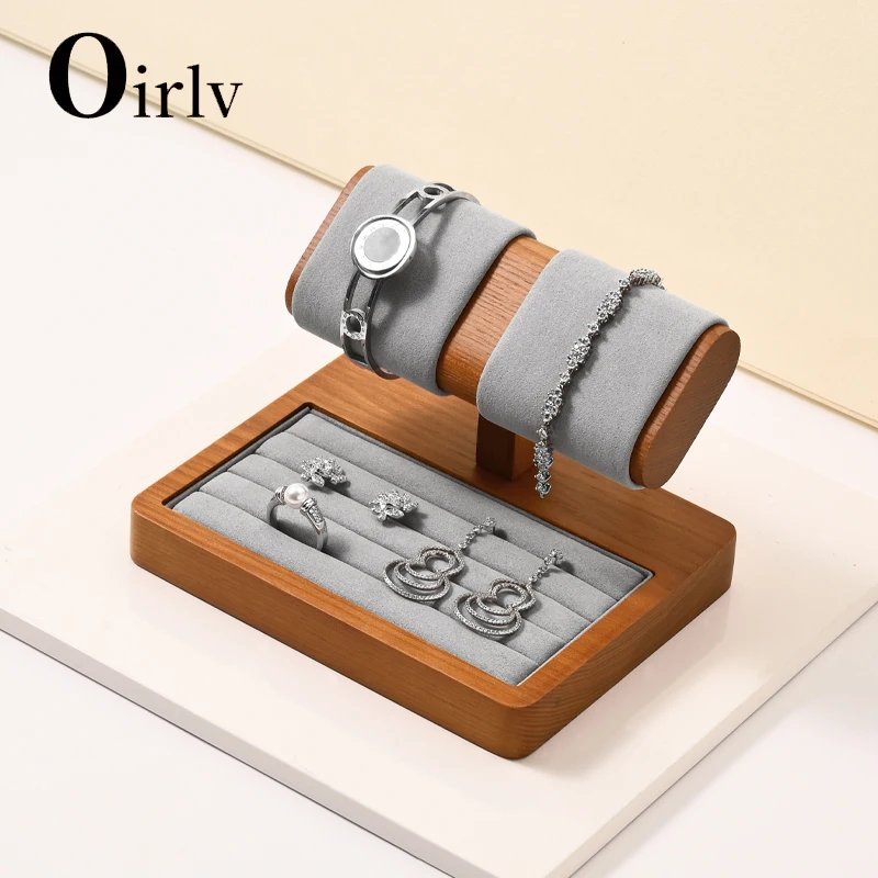 Oirlv New Retro Wood Watch Bracelet Bangle Display Holder Stand Rack Retail Shop Showcase Brazaletes Jewelry Rack Wooden Props