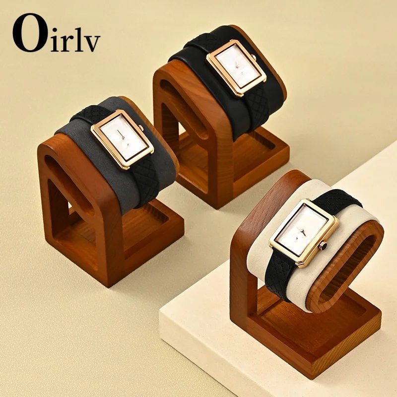 Oirlv New Retro Wood Watch Bracelet Bangle Display Holder Stand Rack Retail Shop Showcase Brazaletes Jewelry Rack Wooden Props