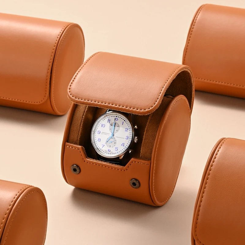 Oirlv 3-Slot Watch Roll Travel Case Portable Vintage Leather Watch Display Case Watch Storage Box Watch Organizers of Men Gift