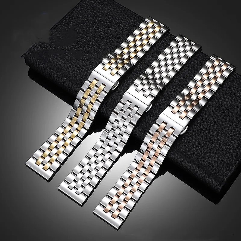 20mm 22mm Stainless Steel Watchband Metal Folding Watch Buckle Watch Band Strap Bracelet Watch Accessories with Tool