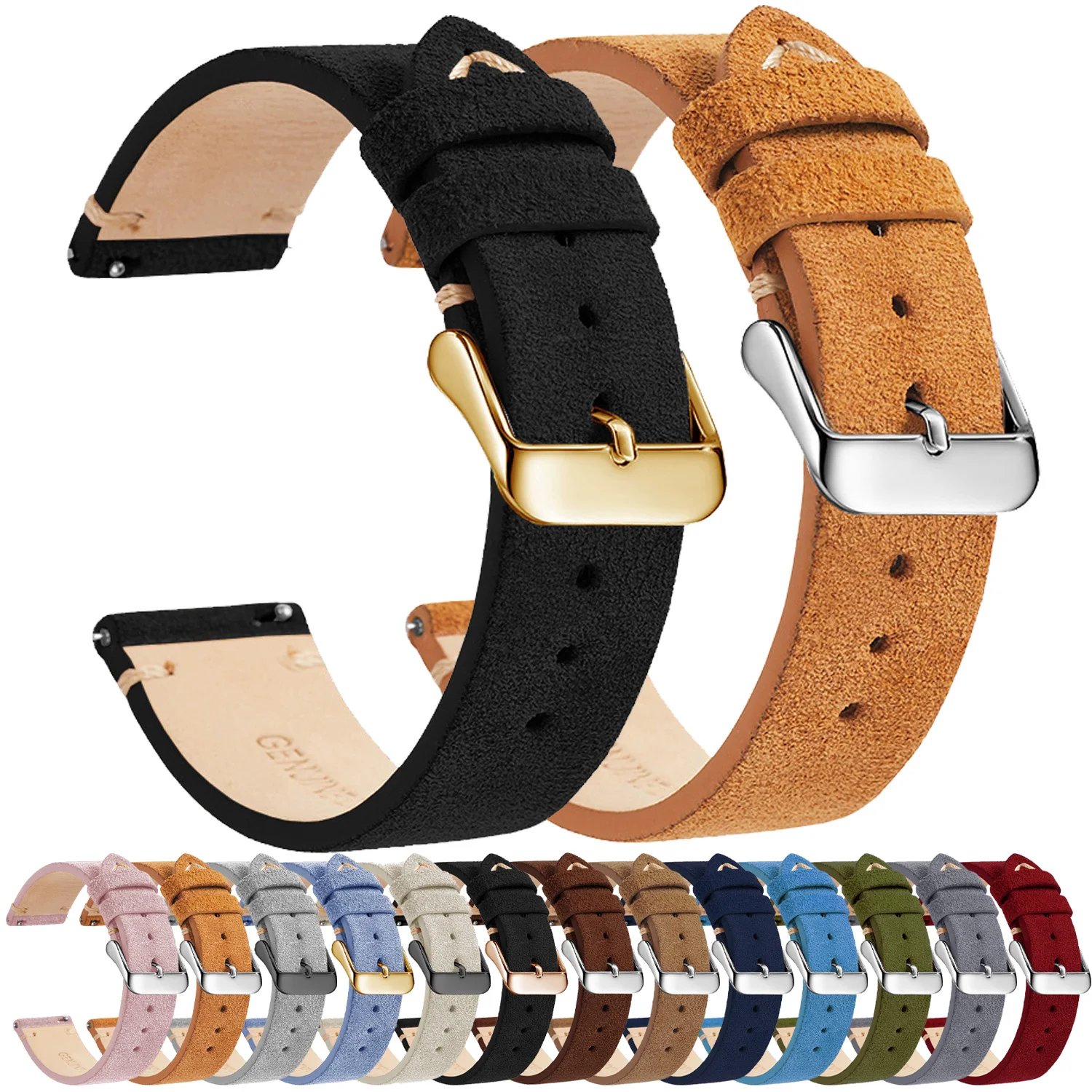 Noble Genuine Leather Watch Band, Quick Release 14mm/16m/18mm/20mm/22mm Watch Straps, for Samsung, Seiko, Oris, Citizen Watch Noble Genuine Leather Watch Band, Quick Release 14mm/16m/18mm/20mm/22mm Watch Straps, for Samsung, Seiko, Oris, Citizen Watch