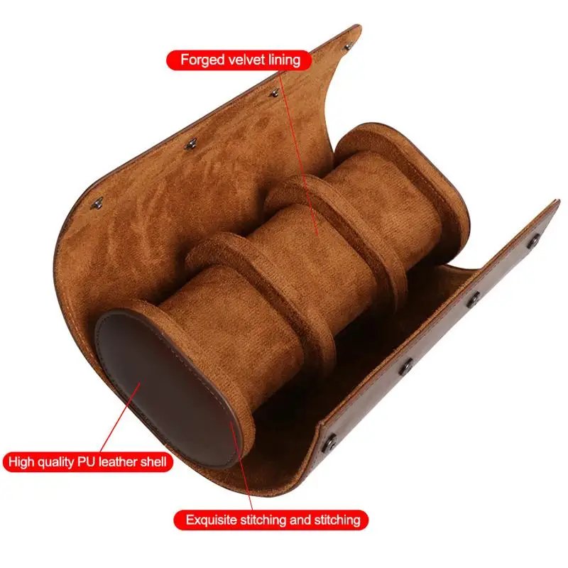 Luxury Watch Box - 1/2/3 Slot PU Leather Watch Case Velvet Display Holder with Soft Lining Business Travel Organizer
