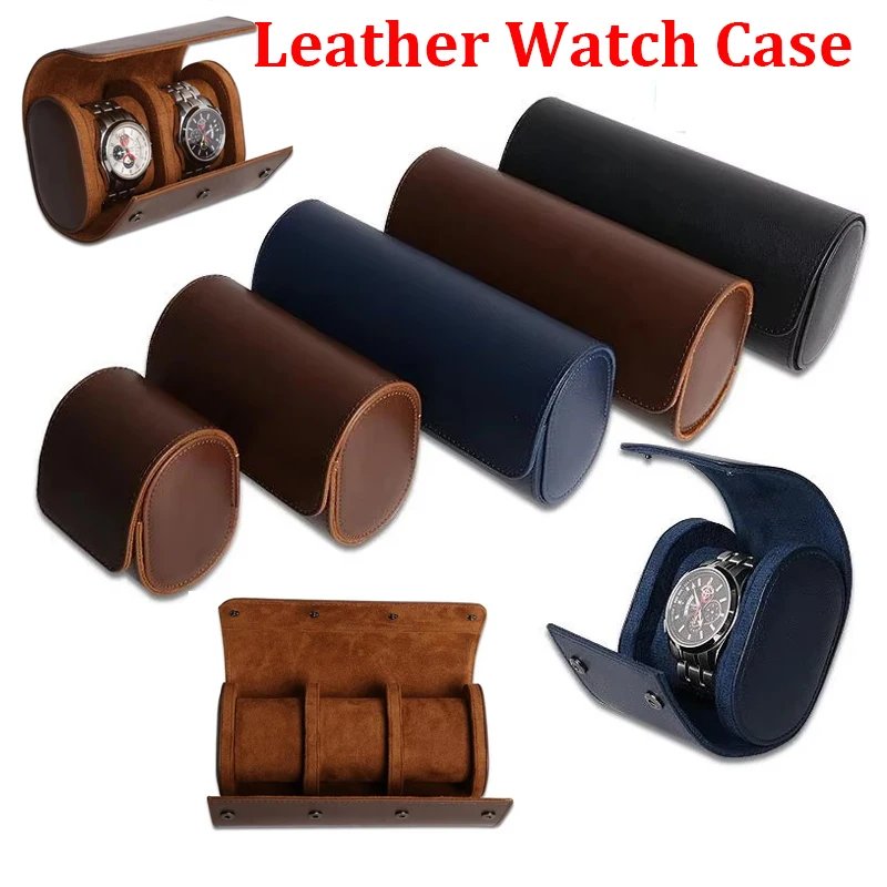 Luxury Watch Box - 1/2/3 Slot PU Leather Watch Case Velvet Display Holder with Soft Lining Business Travel Organizer