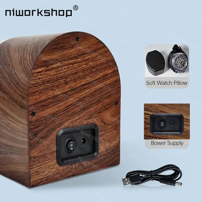 1pc Niworkshop Automatic Watch Winder, 2 Slots Watch Storage Case with Quiet Motor, Soft Pillows for Men’s And Women’s Watches 1pc Niworkshop Automatic Watch Winder, 2 Slots Watch Storage Case with Quiet Motor, Soft Pillows for Men's And Women's Watches