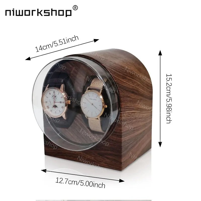 1pc Niworkshop Automatic Watch Winder, 2 Slots Watch Storage Case with Quiet Motor, Soft Pillows for Men’s And Women’s Watches 1pc Niworkshop Automatic Watch Winder, 2 Slots Watch Storage Case with Quiet Motor, Soft Pillows for Men's And Women's Watches