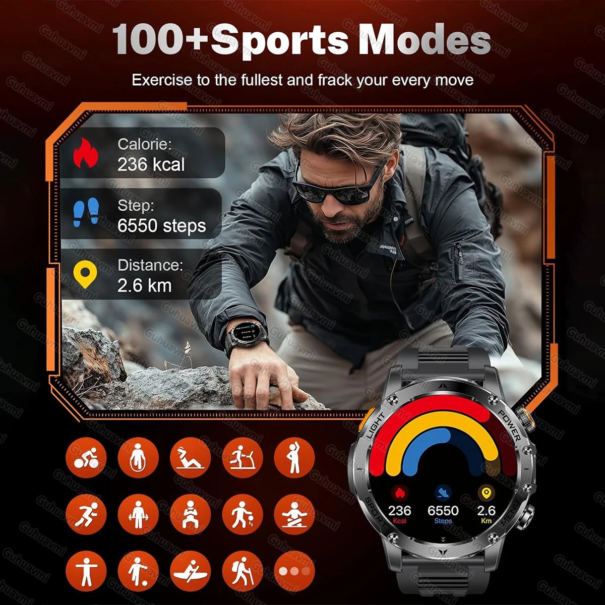 2025 New Military T-Rex 3 Ultra 1000mAh Battery Smart Watch 5ATM Waterproof Flashlight Heart Rate Sports tracker Smartwatch Men 2025 New Military T-Rex 3 Ultra 1000mAh Battery Smart Watch 5ATM Waterproof Flashlight Heart Rate Sports tracker Smartwatch Men