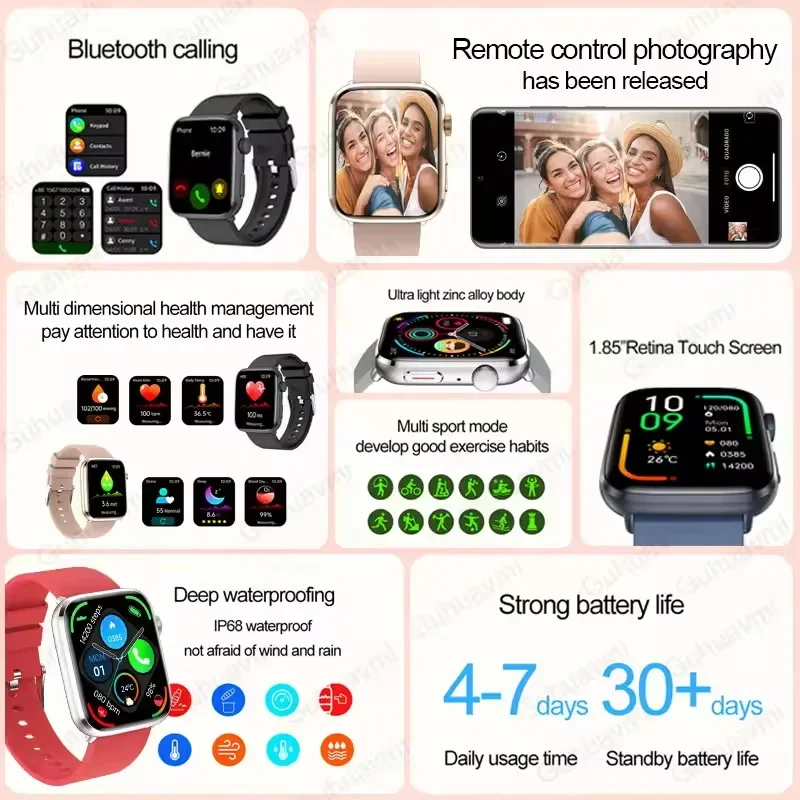 2025 New For Xiaomi Women AI Smart Diagnosis Smart Watch HRV+PPG Blood Pressure Blood oxygen Health monitor IP68 NFC Smartwatchs