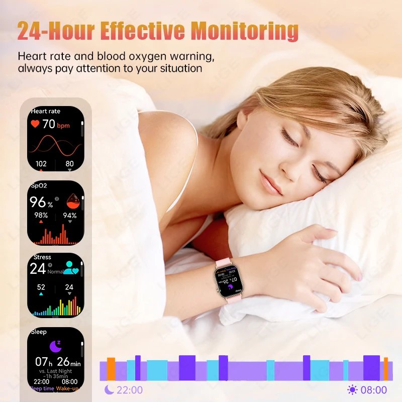 LIGE 2025 For Android IOS GPS Smart Watch Women 2.01″ HD Screen Heart Rate Bluetooth Call Compass IP68 Waterproof Men Smartwatch LIGE 2025 For Android IOS GPS Smart Watch Women 2.01