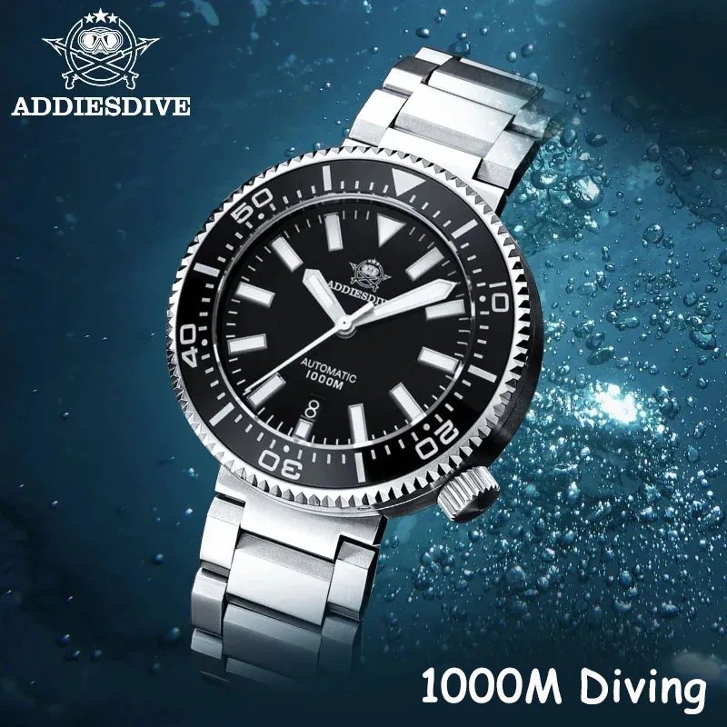 ADDIESDIVE Men's Diver's Watches 1000m Sapphire Glass Super Luminous Calendar NH35A Automatic Mechanical Wristwatch Luxury Watch