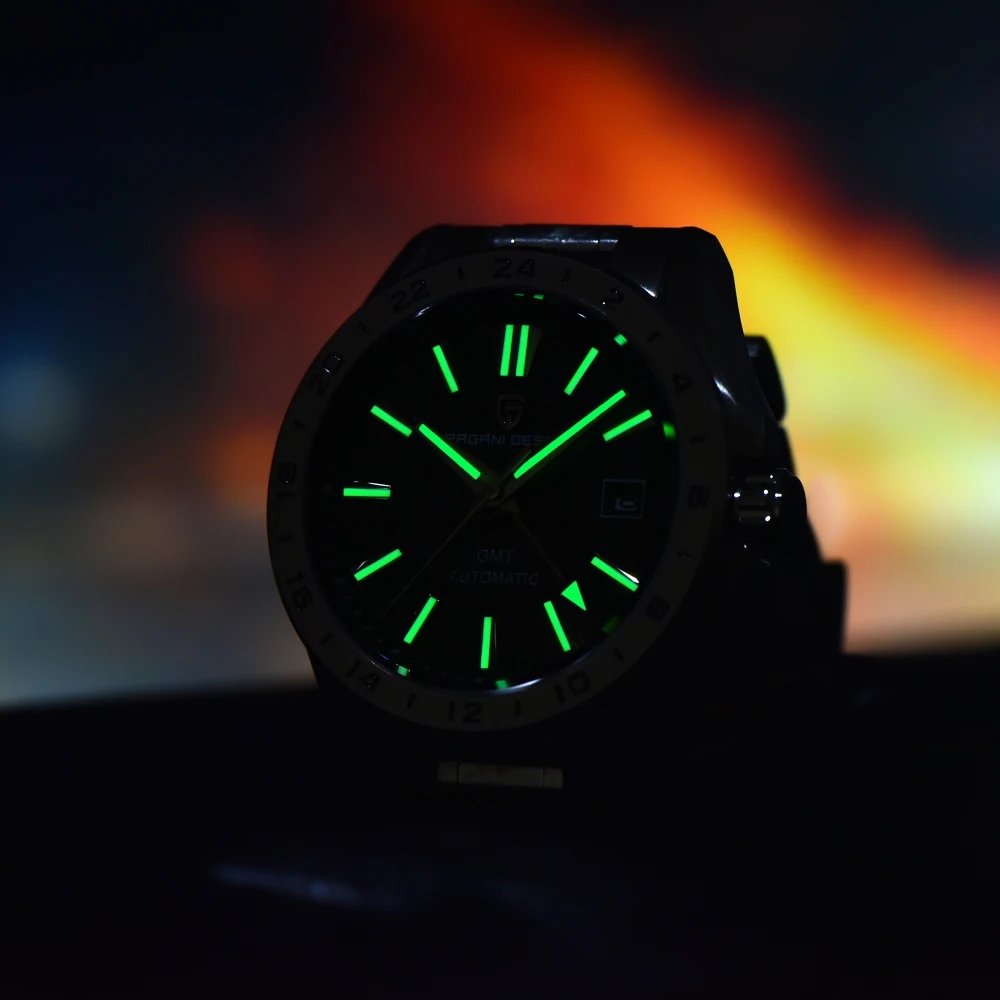 PAGANI DESIGN 2025 New 39mm Desert Texture Luxury Men Watches GMT Automatic Mechanical Business Dress Sapphire 10Bar Luminous ﻿