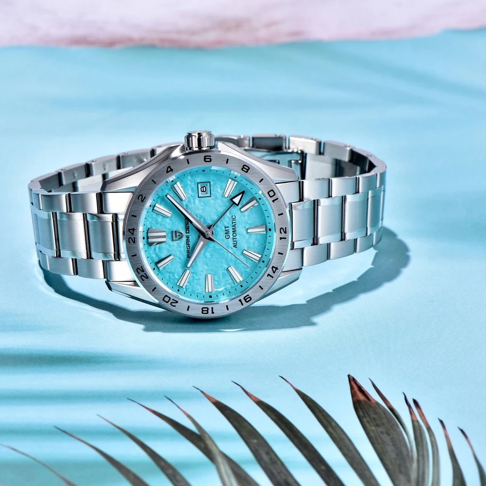 PAGANI DESIGN 2025 New 39mm Desert Texture Luxury Men Watches GMT Automatic Mechanical Business Dress Sapphire 10Bar Luminous ﻿