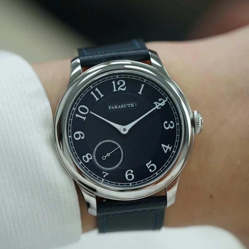 FARASUTE NEW Machinery Men Watch Salmon Dial St17 Manual Mechanical Watch Small Second Vintage Bonklip Bracelet FARASUTE NEW Machinery Men Watch Salmon Dial St17 Manual Mechanical Watch Small Second Vintage Bonklip Bracelet