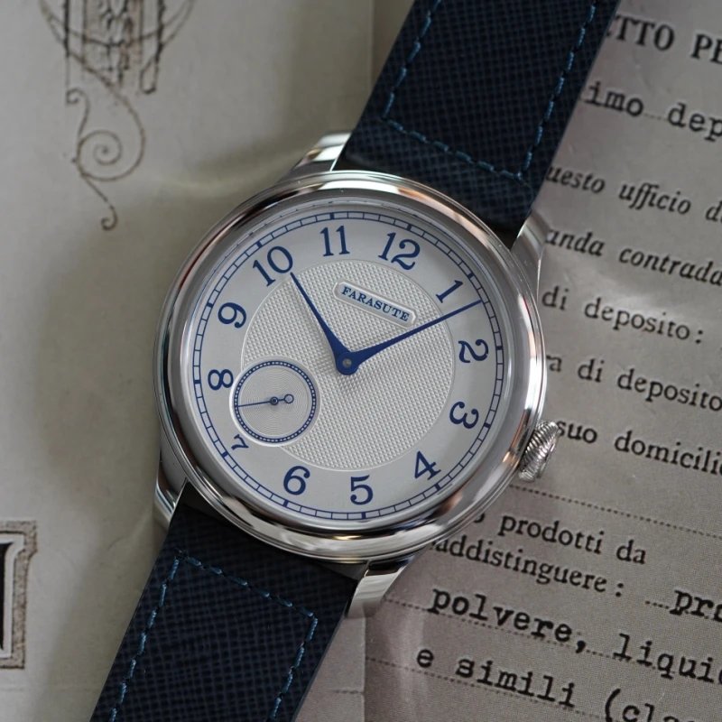 FARASUTE NEW Machinery Men Watch Salmon Dial St17 Manual Mechanical Watch Small Second Vintage Bonklip Bracelet FARASUTE NEW Machinery Men Watch Salmon Dial St17 Manual Mechanical Watch Small Second Vintage Bonklip Bracelet