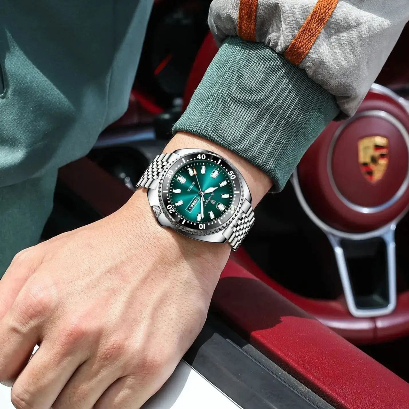 POEDAGAR Business Men Watch Date Week Waterproof Luminous Luxury Man Wristwatch Sports Stainless Steel Men's Quartz Watches Male