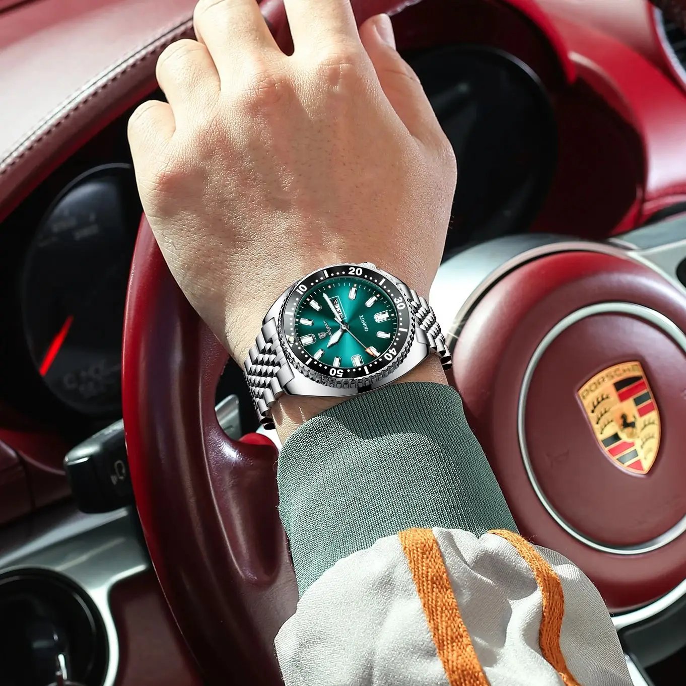 POEDAGAR Business Men Watch Date Week Waterproof Luminous Luxury Man Wristwatch Sports Stainless Steel Men's Quartz Watches Male