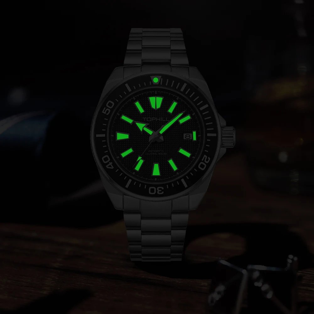 TOPHILL High Quality 30Bar Automatic Mechanical Watches Men's Diving Watch NH35 Waterproof Sapphire Super Luminous Wristwatches