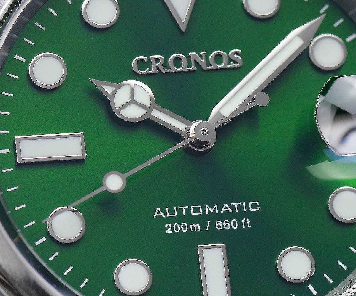 Cronos Sub Diver Men Luxury Business Watches NH35 Automatic Mechanical Watch Sapphire 200m Waterproof Adjustable Clasp L6015