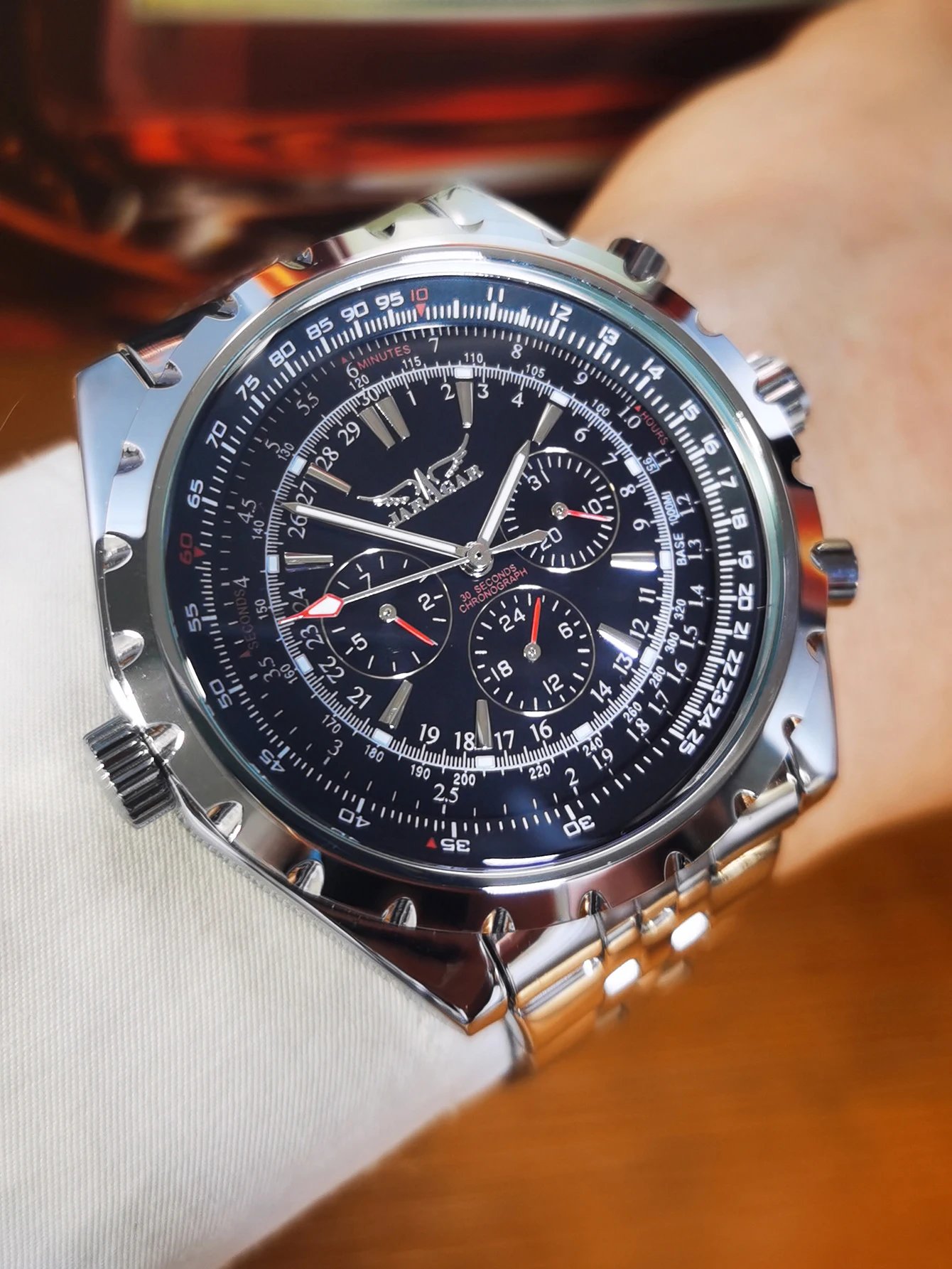 Jaragar Automatic Watch for Men Military Multifunction 3 Sub-Dials Sports Mechanical Watches Top Brand Luxury Leather Steel Band Jaragar Automatic Watch for Men Military Multifunction 3 Sub-Dials Sports Mechanical Watches Top Brand Luxury Leather Steel Band