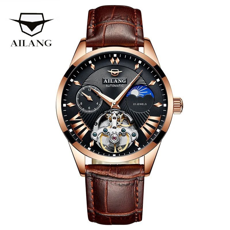 AILANG Quality Tourbillon Men’s Watch Men Moon Phase Automatic montre Diesel Watches Mechanical Transparent Steampunk Clock AILANG Quality Tourbillon Men's Watch Men Moon Phase Automatic montre Diesel Watches Mechanical Transparent Steampunk Clock