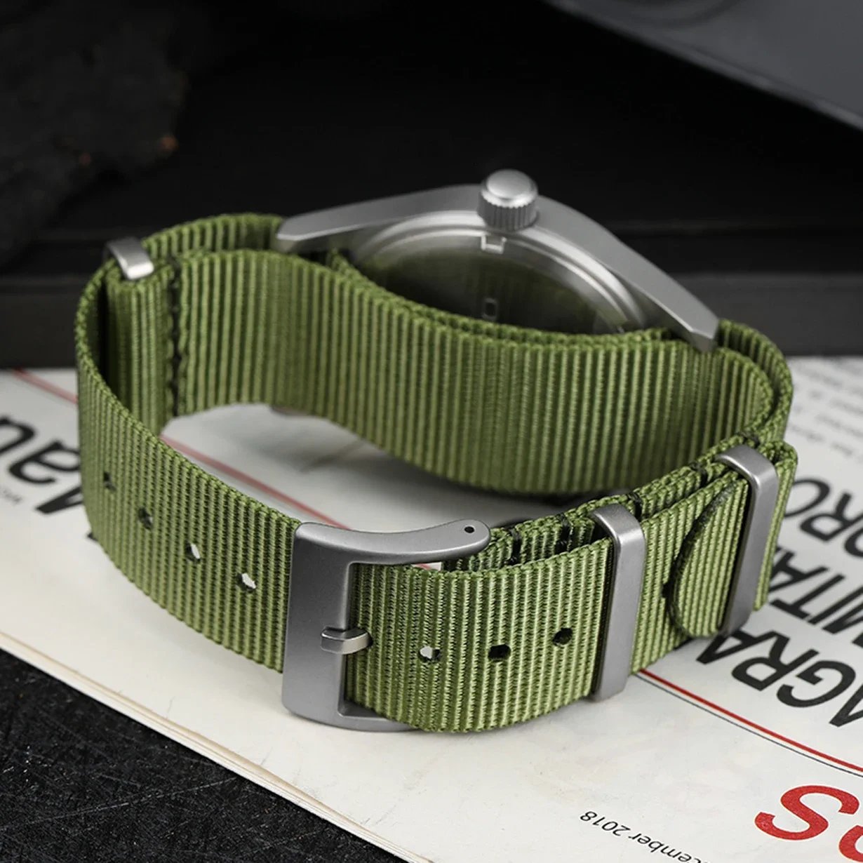 Militado ML05B Watch Miyota 2035 Movement Dome Sapphire Crystal C3 Green Glowing 10Bar Waterproof 38mm Vintage Watch