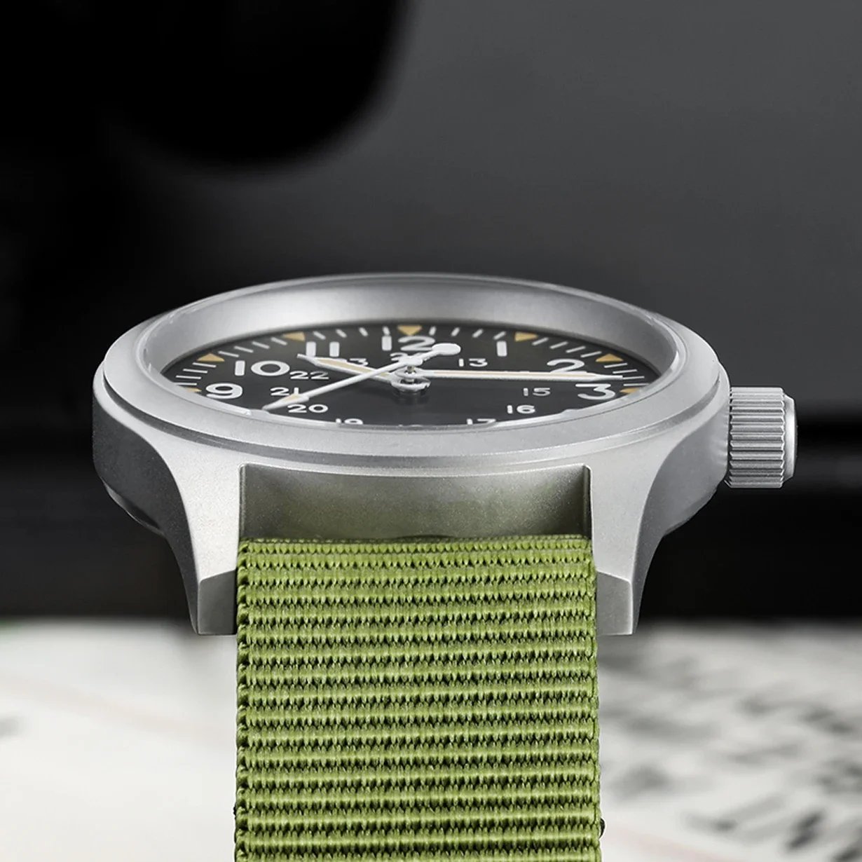 Militado ML05B Watch Miyota 2035 Movement Dome Sapphire Crystal C3 Green Glowing 10Bar Waterproof 38mm Vintage Watch