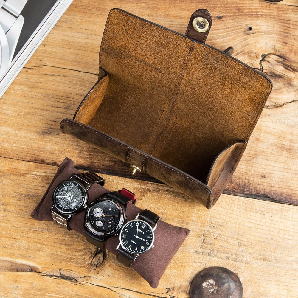 Retro 3 Slots Vintage Watch Case